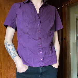 Purple 70s Style Vintage Button Up Dress Shirt